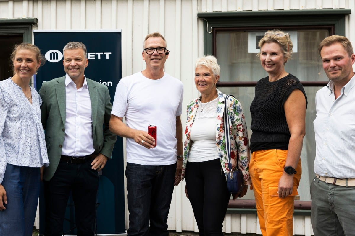 Panel og deltakere, fra venstre: Elisabeth R. Nilssen (Håndverksgruppen), Thomas Schwenke (Håndverksgruppen), Petter Gulli (Moderator), Arnhild Gjønnes (NHO), Hanne I. Rye (Storebrand), Stian E. Myhre (Fredensborg Bolig)